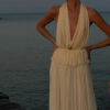 backless V-neck top half-length skirt suit casual vacation style