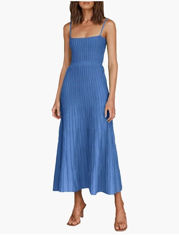 casual sexy thin straps square collar sleeveless backless solid color rib