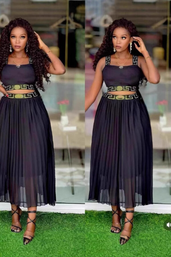 Summer new high waist pleated skirt