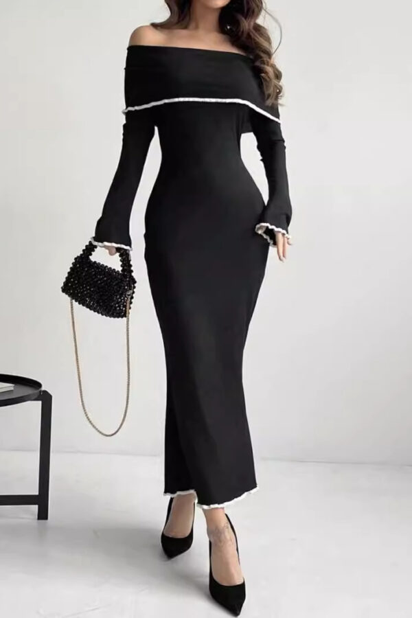 women's off-shoulder long sleeve dress