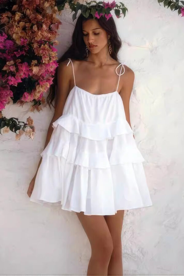 Summer multi-layer ruffled tiered dress