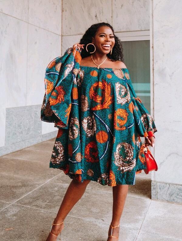 women's clothing temperament commute off-shoulder bell sleeve Printing Dress