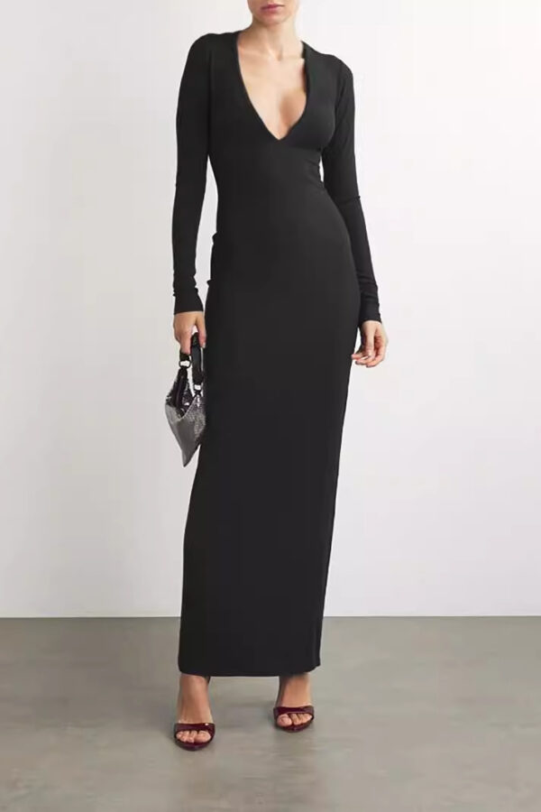 spring and autumn sexy temperament long sleeve slim hip skirt women's clothing