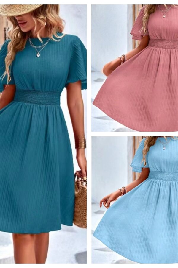 women's summer solid color deep V-neck elegant ruffled waist-tight jumpsuit