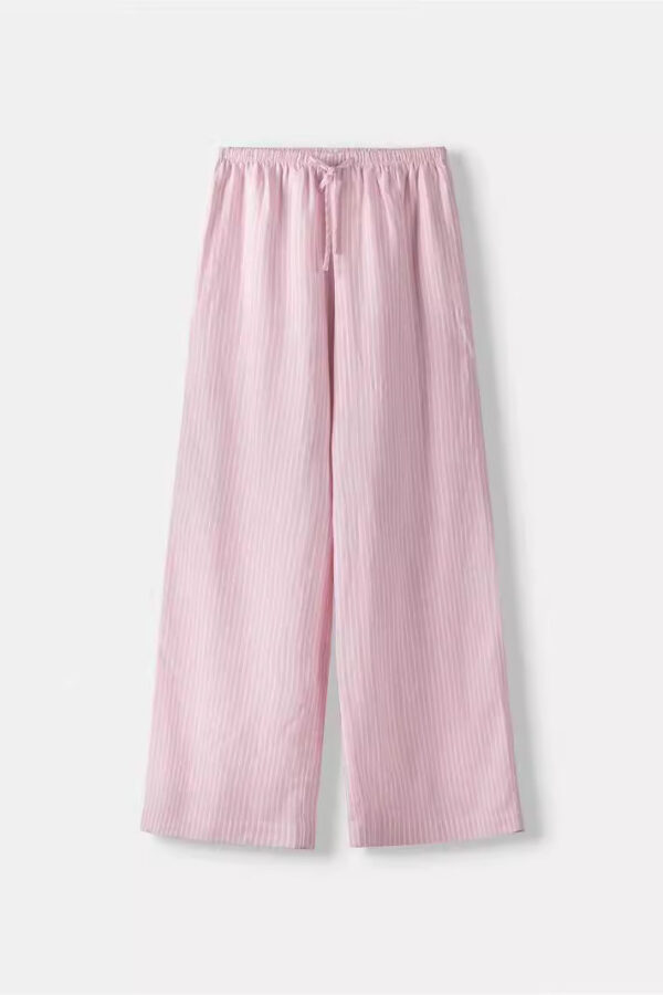 striped comfort and casual pants outer wear elastic waist pants