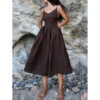 sexy pure desire cotton and linen strap backless sling dress
