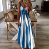 summer New casual sling geometric pattern V-neck dress