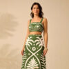 style fashion casual set women's printed camisole high waist straight skirt