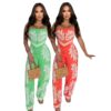 new women's bikini printed sexy tank-top loose casual pants