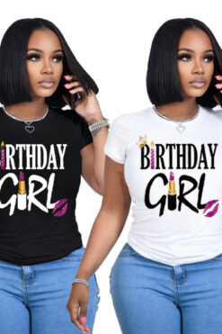 hot summer fashion special print casual style short sleeve women's crew neck T-shirt top