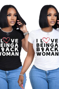 hot summer fashion special printing casual style short sleeve women's crew neck T-shirt top
