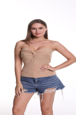 twisted knitted Sling short tight backless sexy stretch