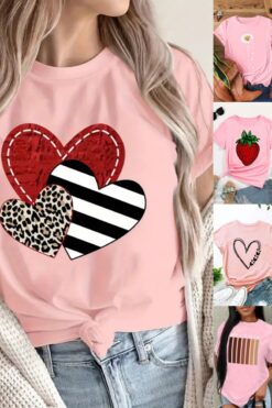 women's short sleeve round T-shirt